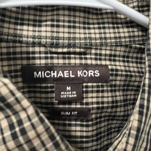 Michael Kors Checkered Shirt in Black and Tan